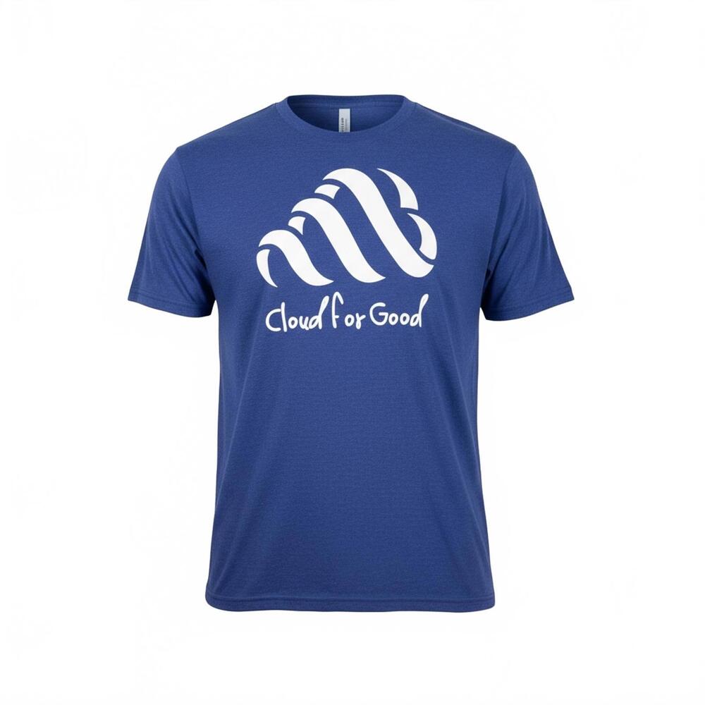 American Apparel Triblend Cloud For Good Blue Graphic Men's T-Shirt‎ XL